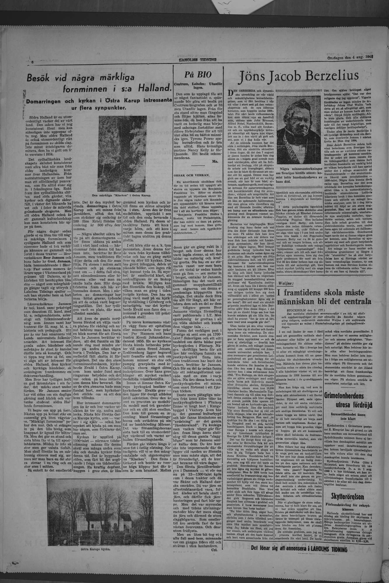 Laholms Tidning Onsdag 4 augusti 1948, sida 6