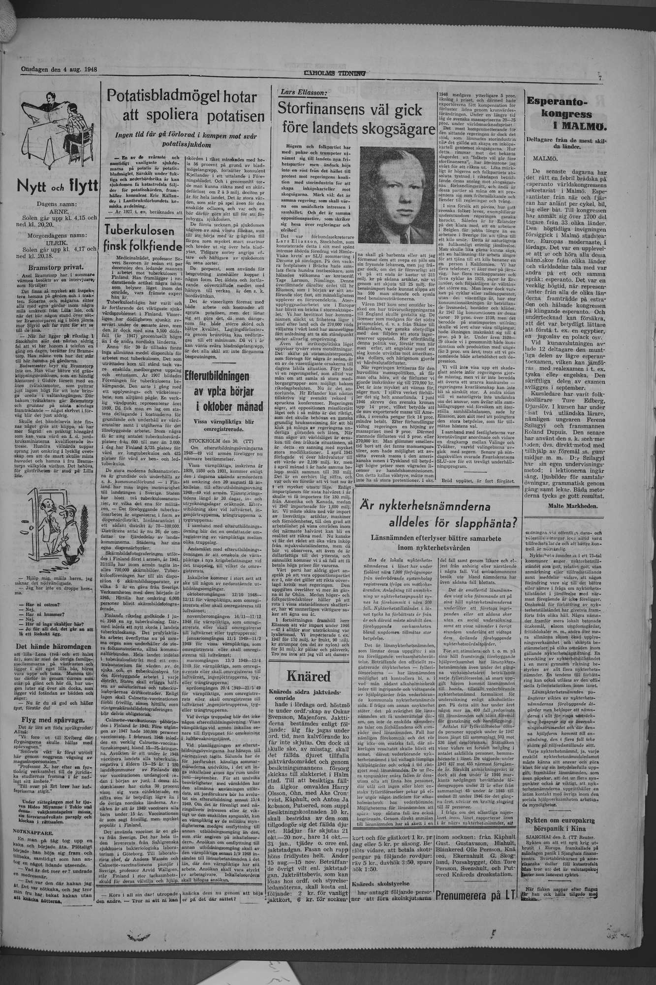 Laholms Tidning Onsdag 4 augusti 1948, sida 7