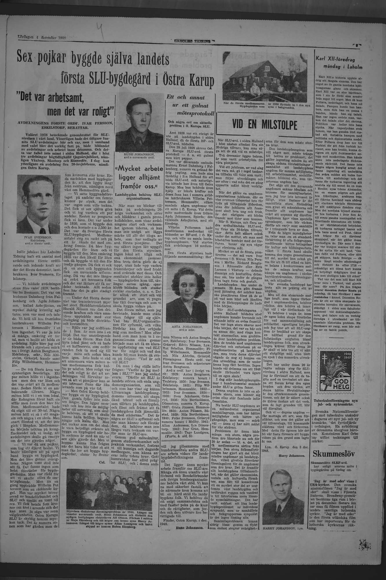 Laholms Tidning Lördag 4 december 1948, sida 5