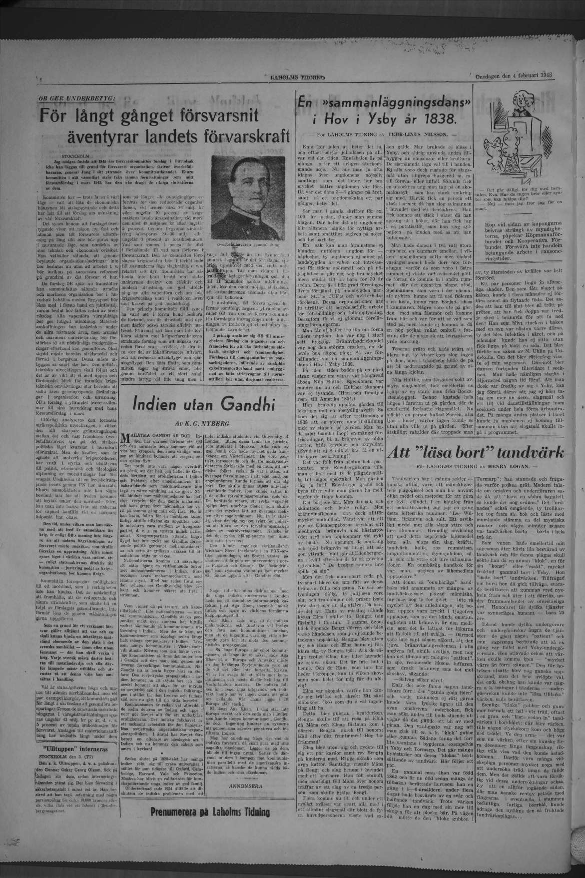 Laholms Tidning Onsdag 4 februari 1948, sida 6