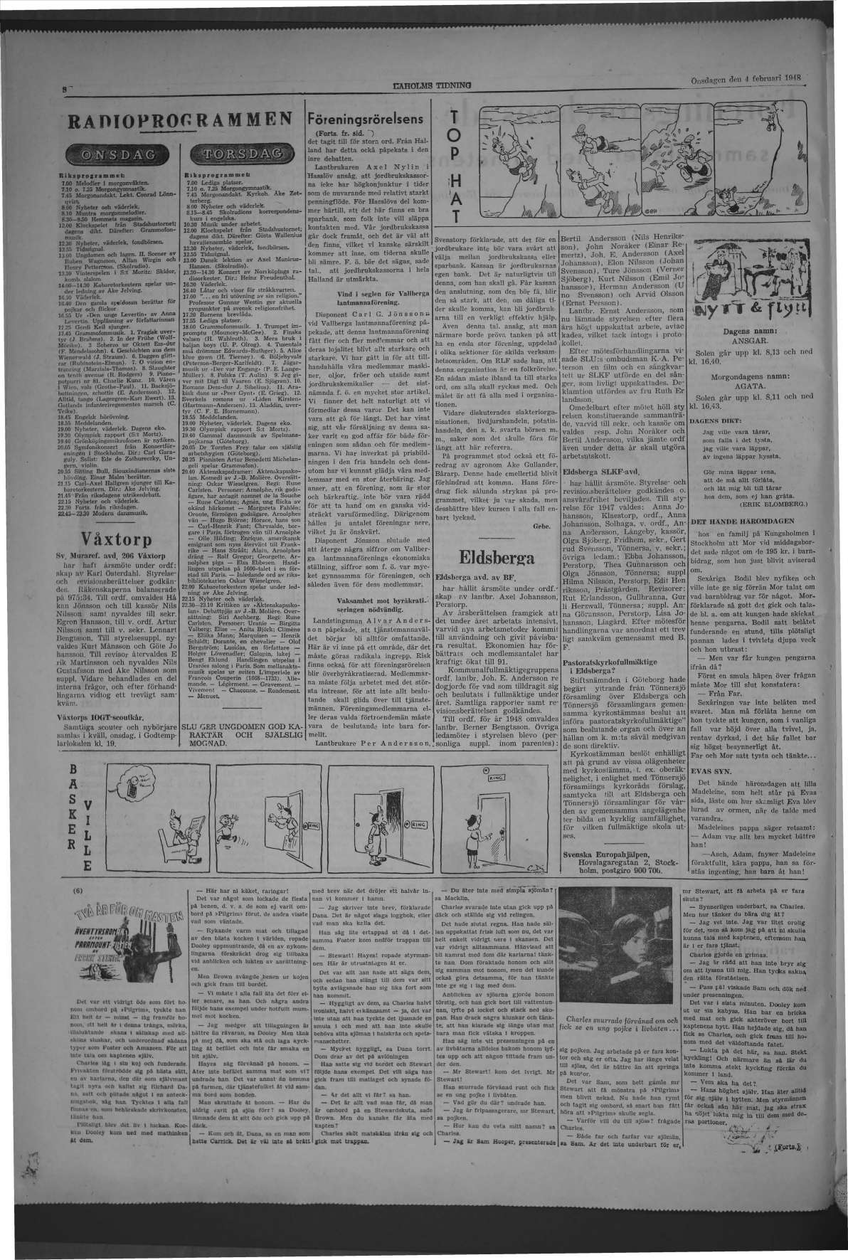 Laholms Tidning Onsdag 4 februari 1948, sida 8