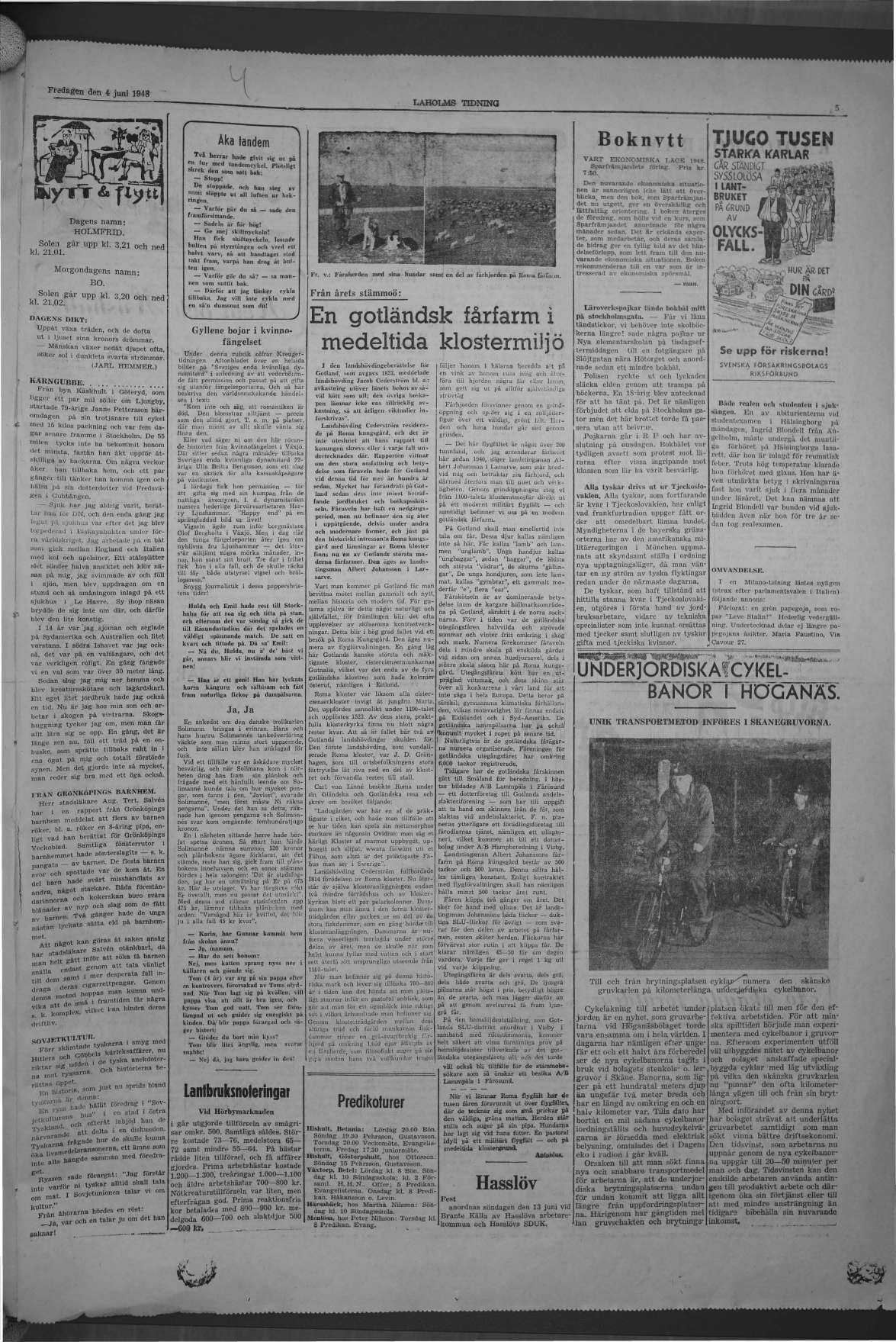 Laholms Tidning Fredag 4 juni 1948, sida 5