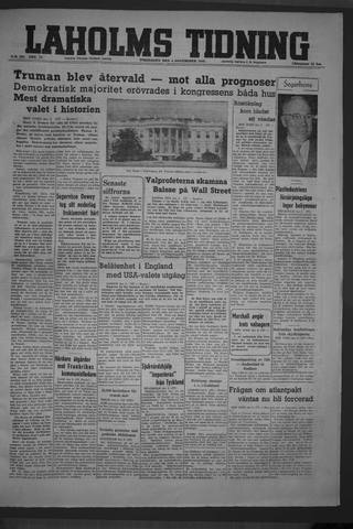Förstasidan, Torsdag 4 november 1948