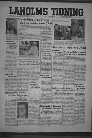 Förstasidan, Måndag 4 oktober 1948