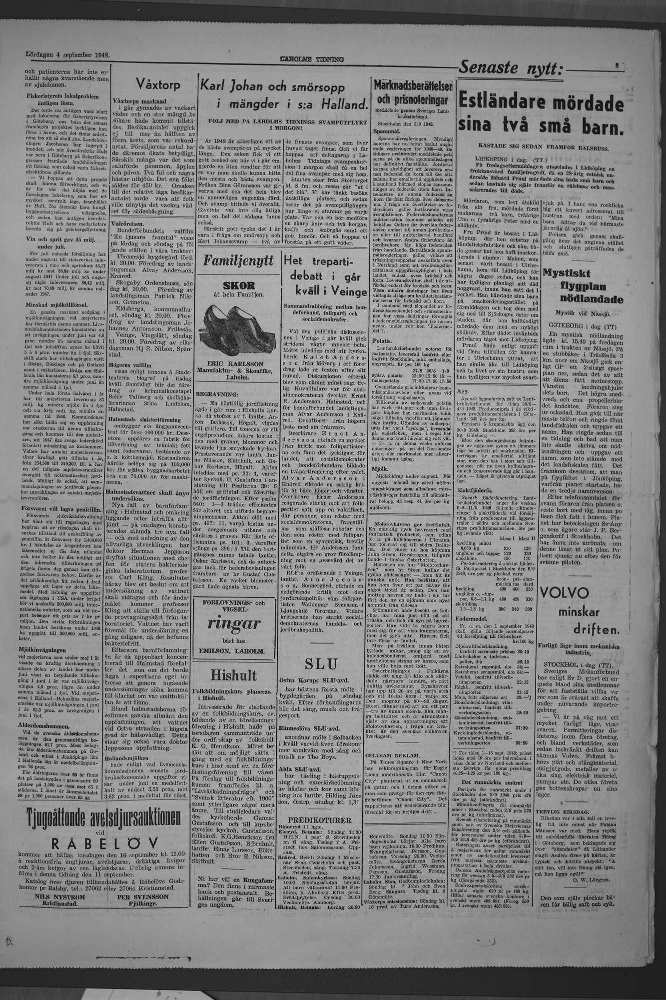 Laholms Tidning Lördag 4 september 1948, sida 3