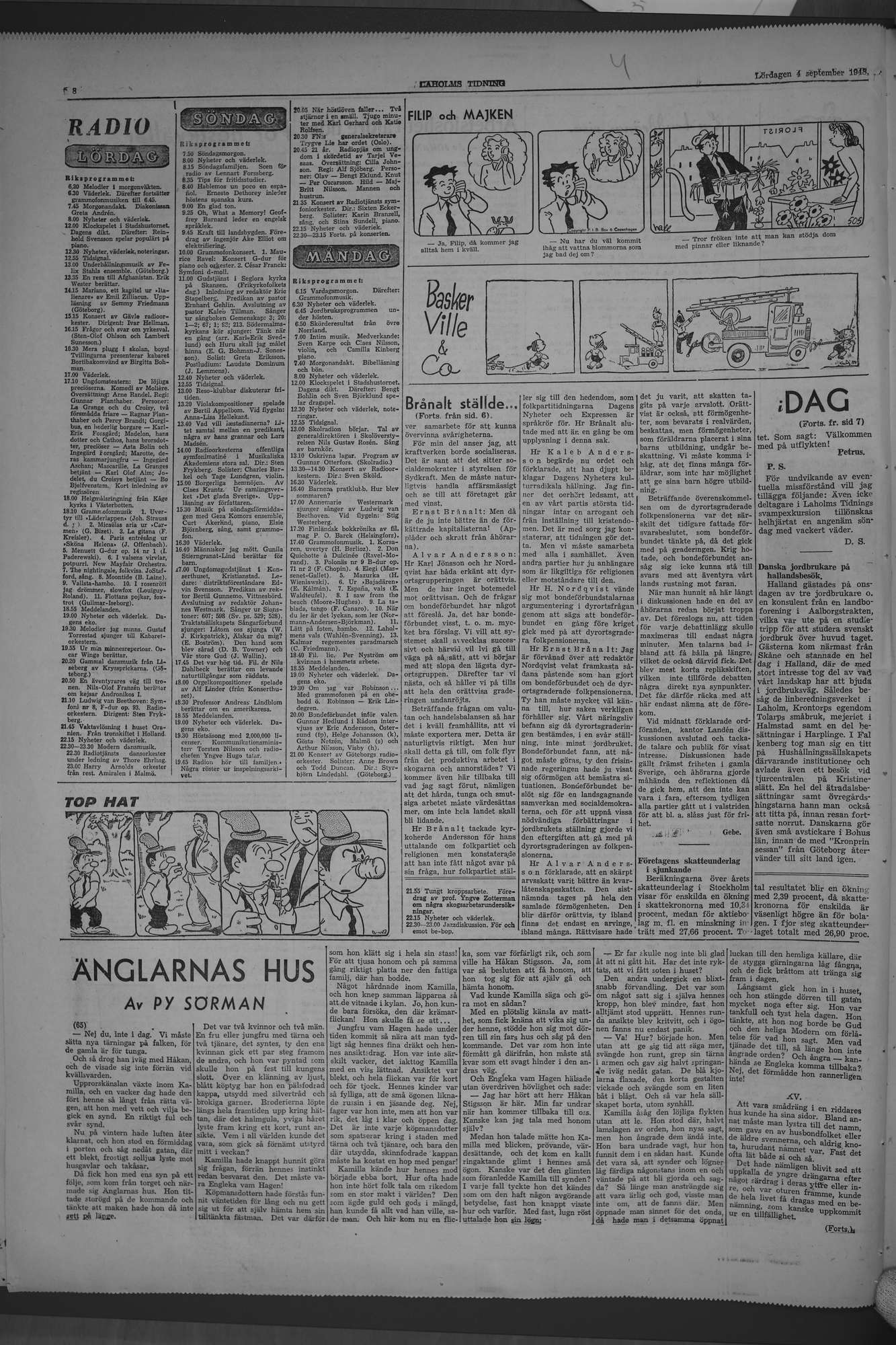 Laholms Tidning Lördag 4 september 1948, sida 8