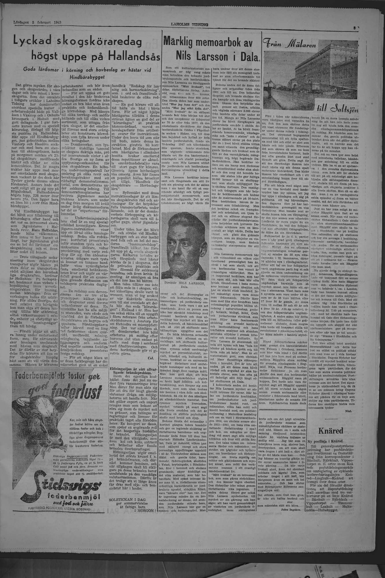 Laholms Tidning Lördag 5 februari 1949, sida 5