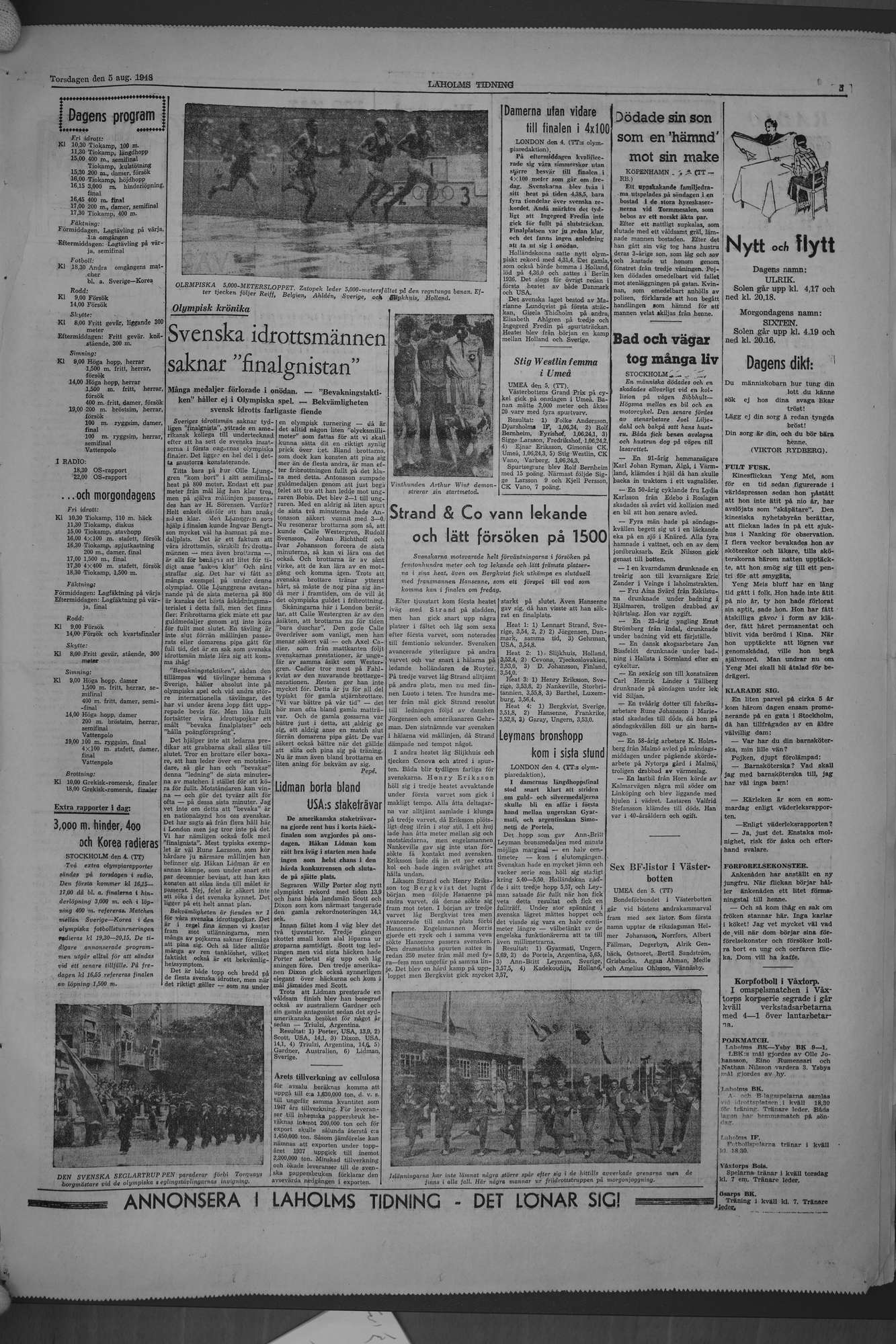 Laholms Tidning Torsdag 5 augusti 1948, sida 5