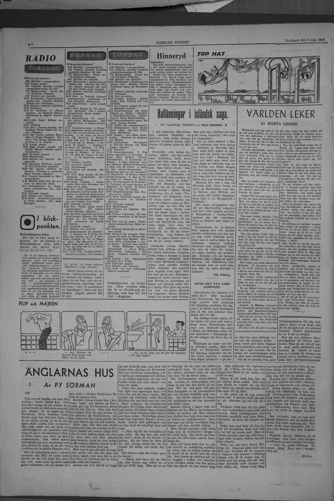 Laholms Tidning Torsdag 5 augusti 1948, sida 6