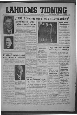 Förstasidan, Torsdag 5 februari 1948
