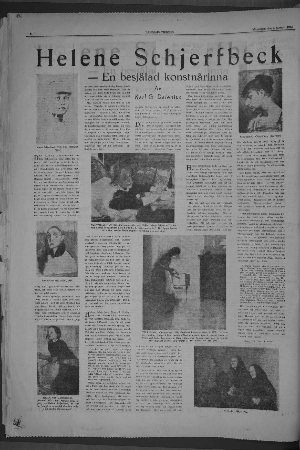 Laholms Tidning Måndag 5 januari 1948, sida 6
