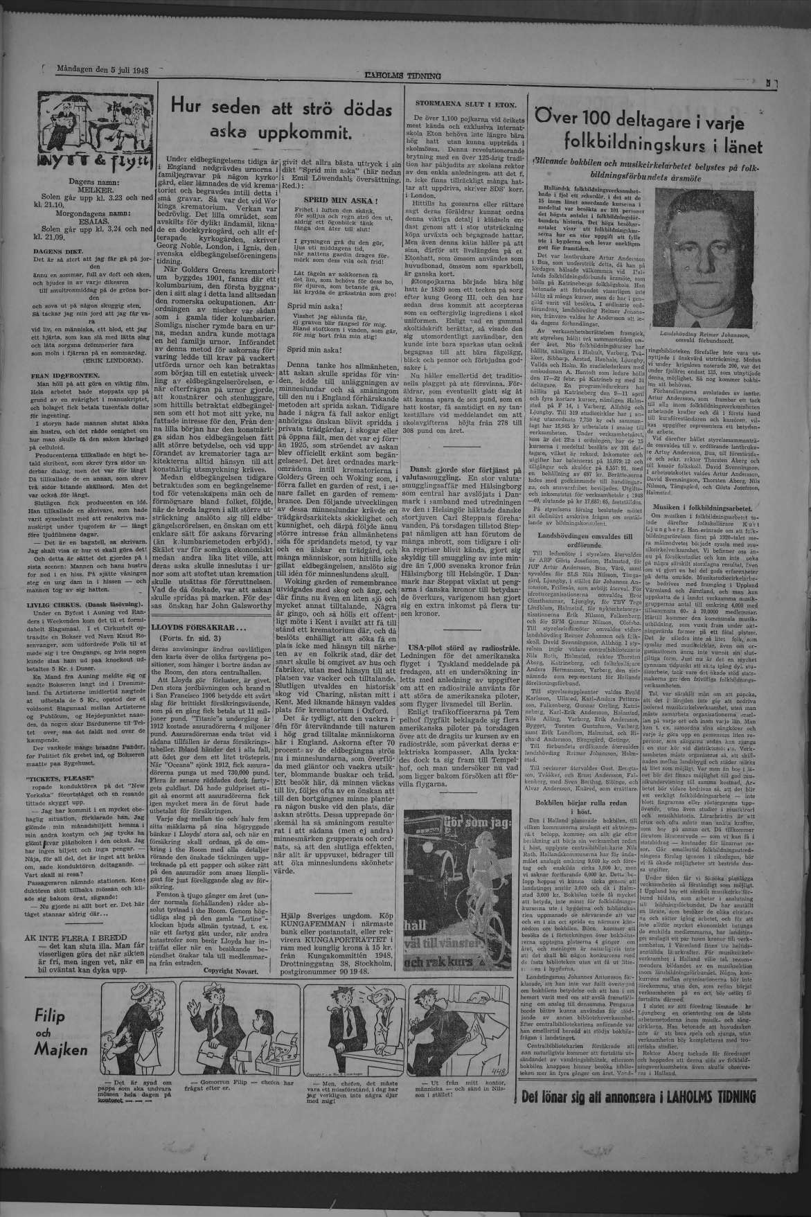 Laholms Tidning Måndag 5 juli 1948, sida 5