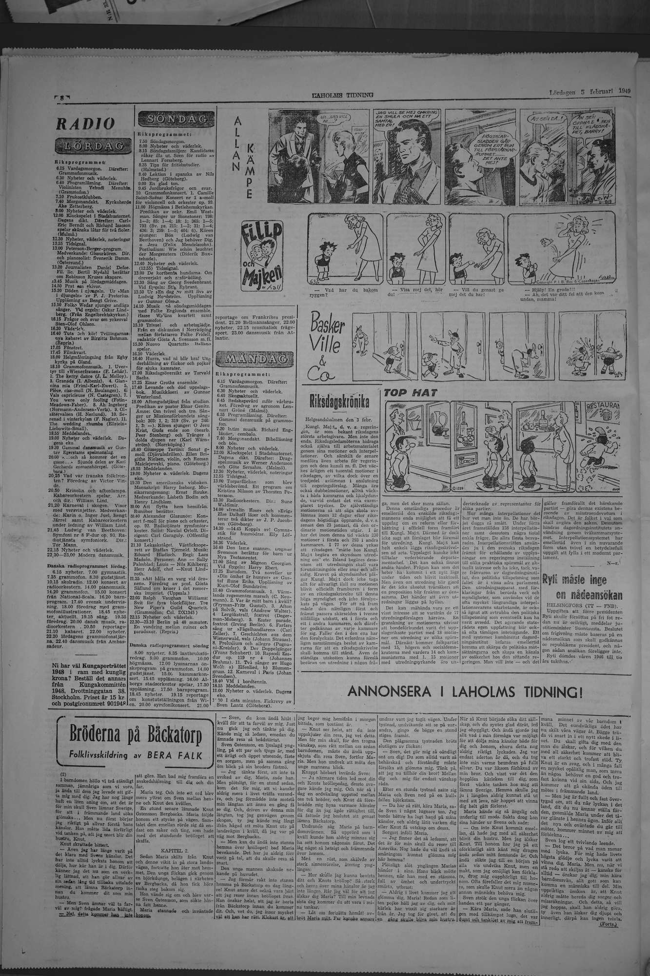 Laholms Tidning Lördag 5 februari 1949, sida 8