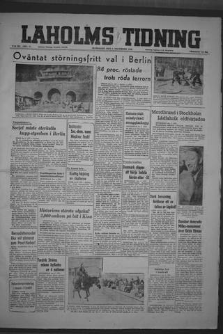 Förstasidan, Måndag 6 december 1948