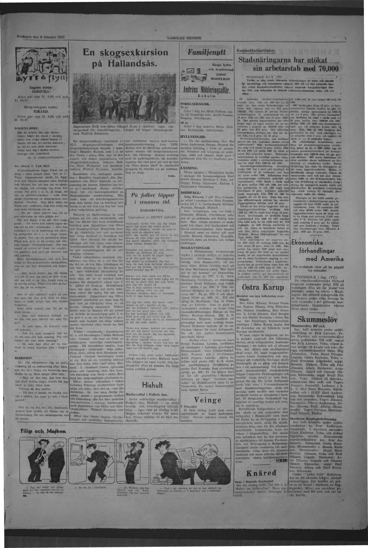 Laholms Tidning Fredag 6 februari 1948, sida 5
