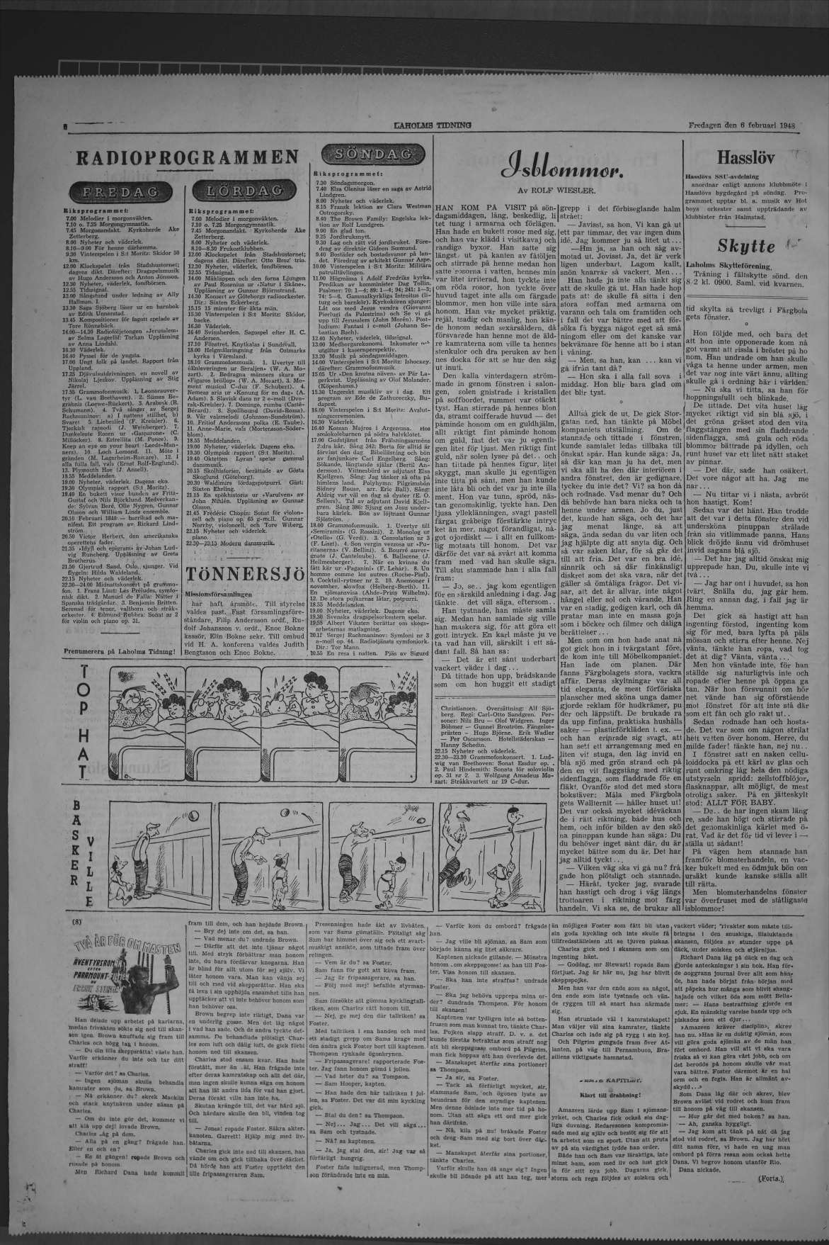 Laholms Tidning Fredag 6 februari 1948, sida 6