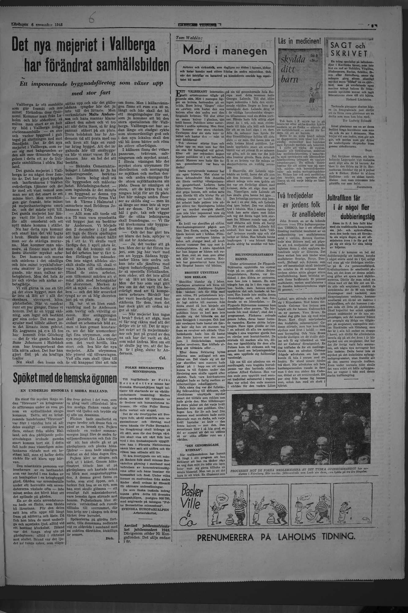 Laholms Tidning Lördag 6 november 1948, sida 5