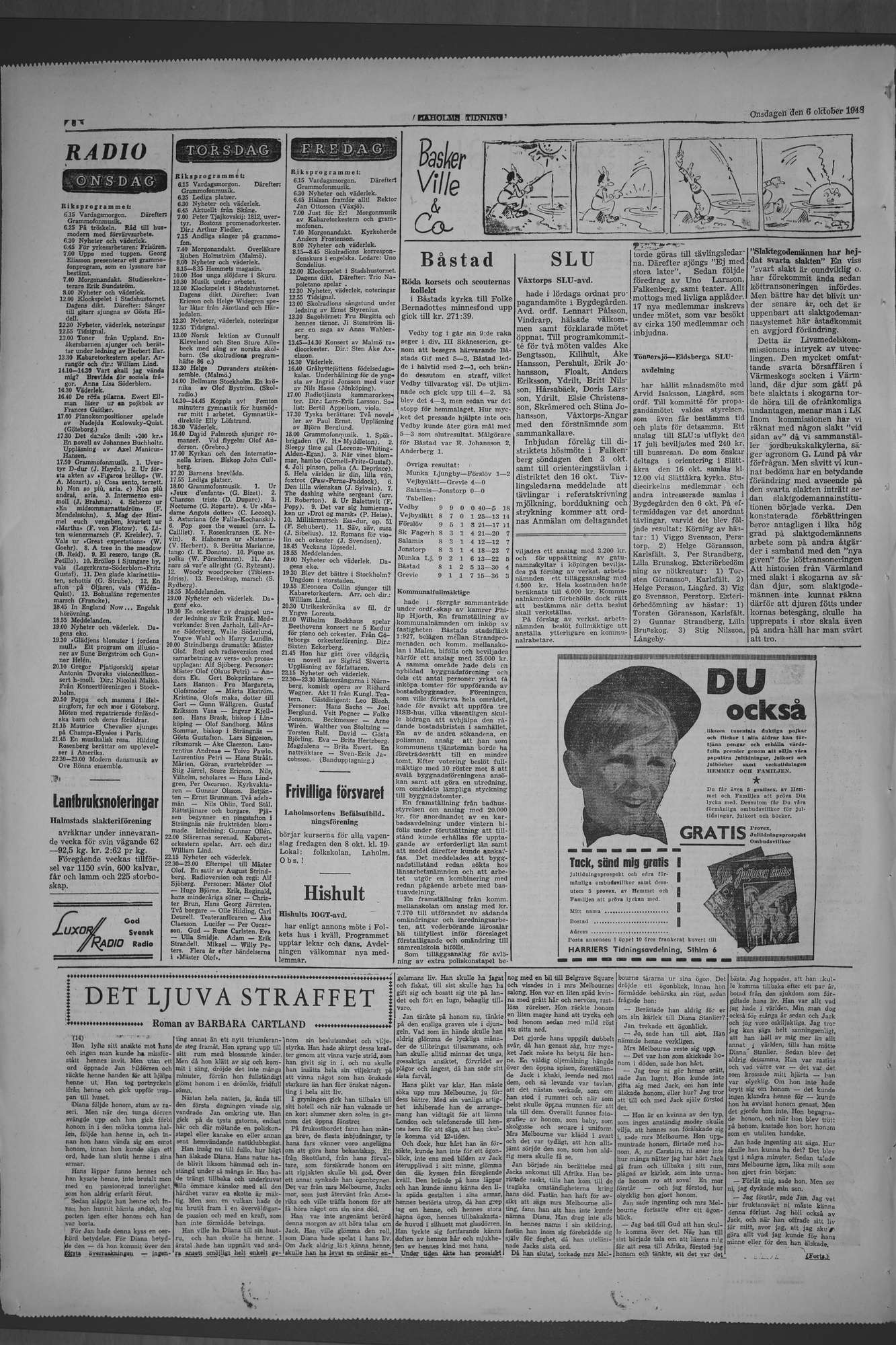 Laholms Tidning Onsdag 6 oktober 1948, sida 6