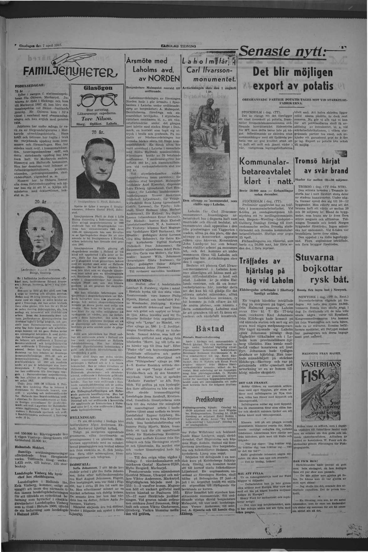 Laholms Tidning Onsdag 7 april 1948, sida 3