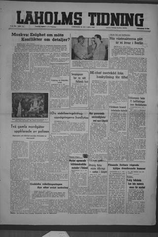 Förstasidan, Lördag 7 augusti 1948