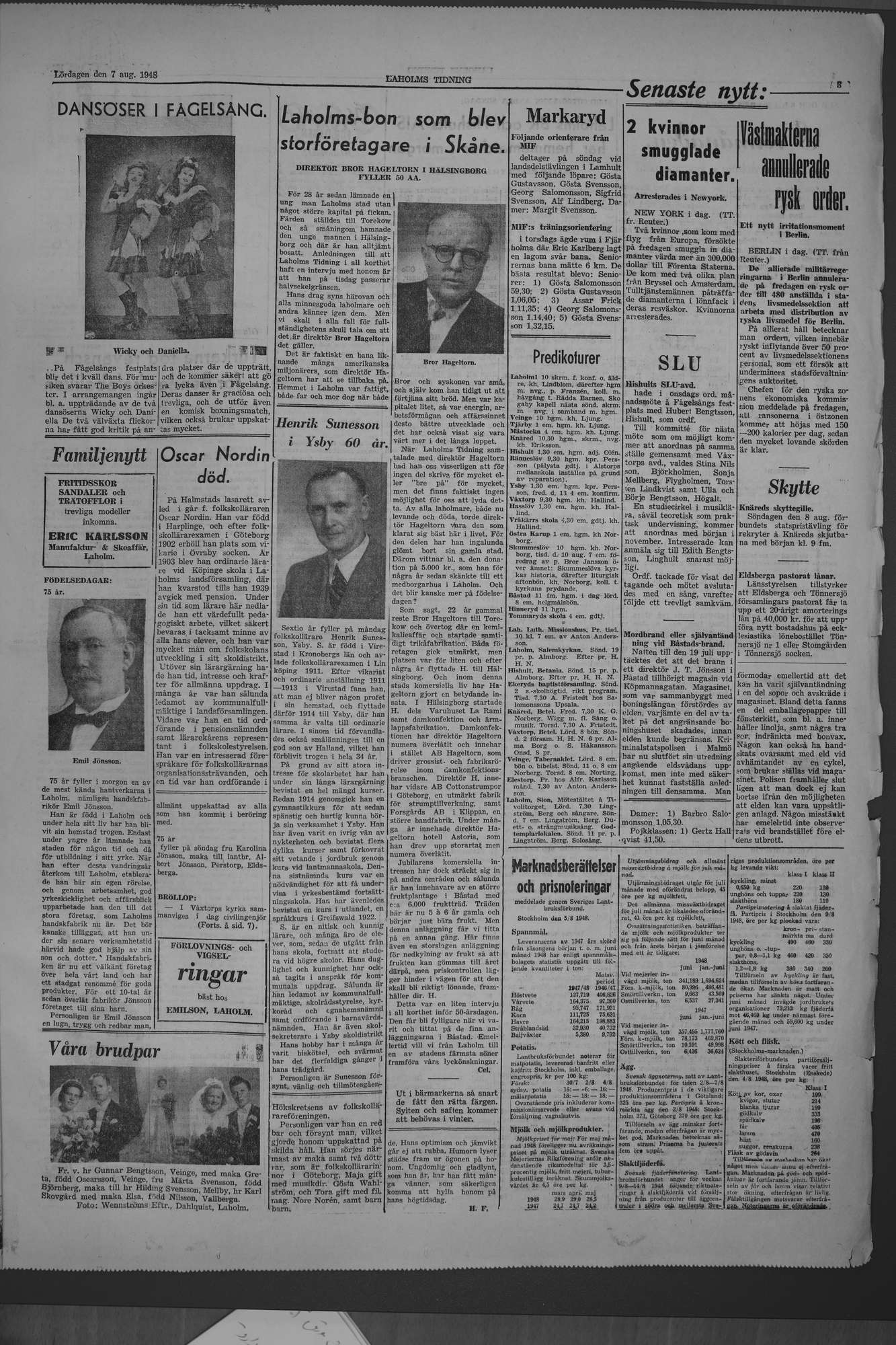 Laholms Tidning Lördag 7 augusti 1948, sida 3