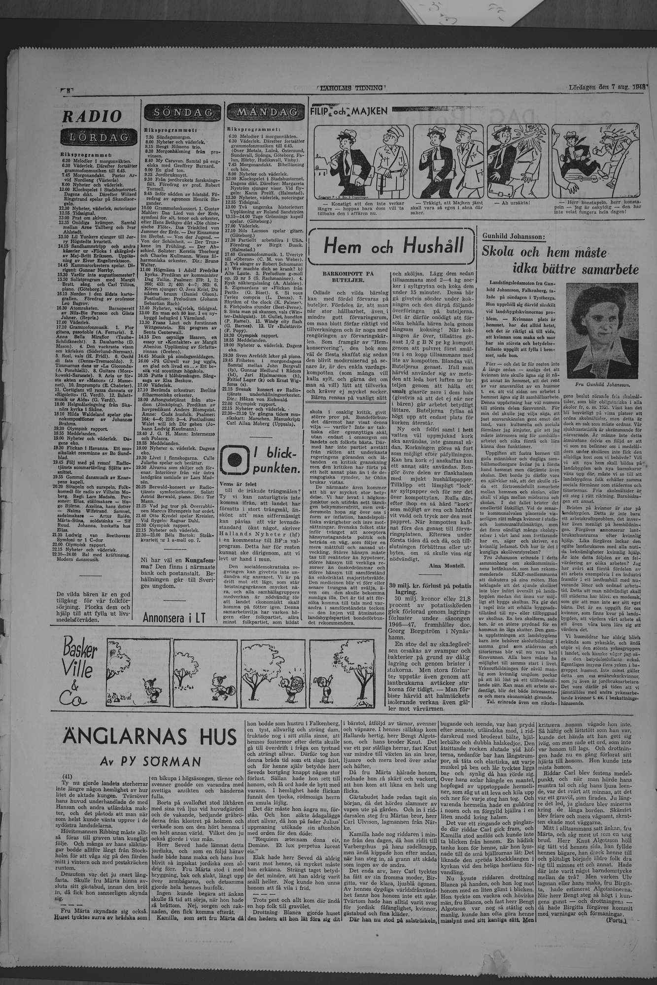 Laholms Tidning Lördag 7 augusti 1948, sida 8