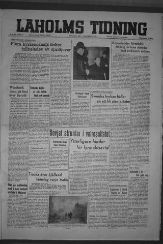 Förstasidan, Tisdag 7 december 1948