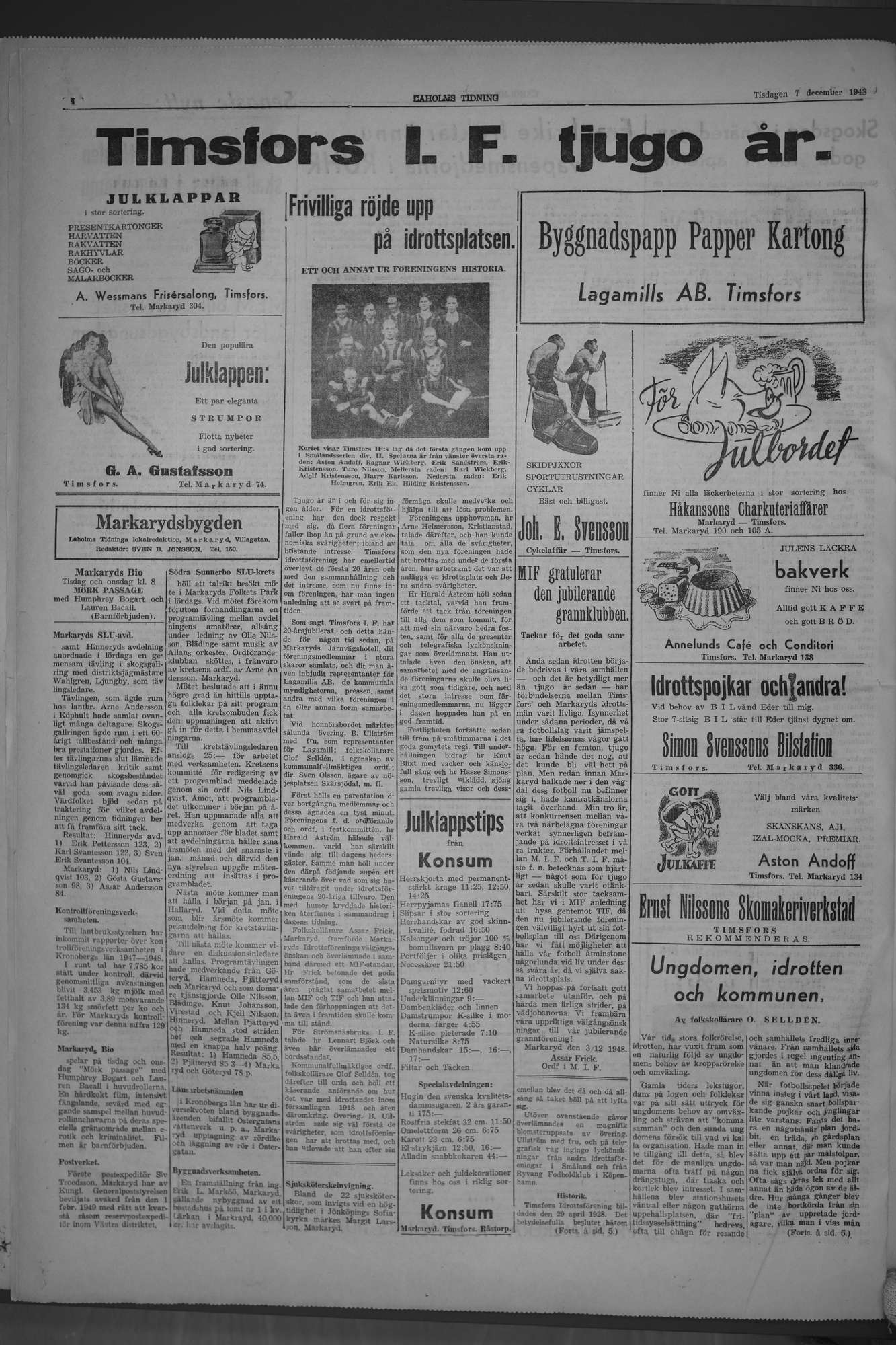 Laholms Tidning Tisdag 7 december 1948, sida 4