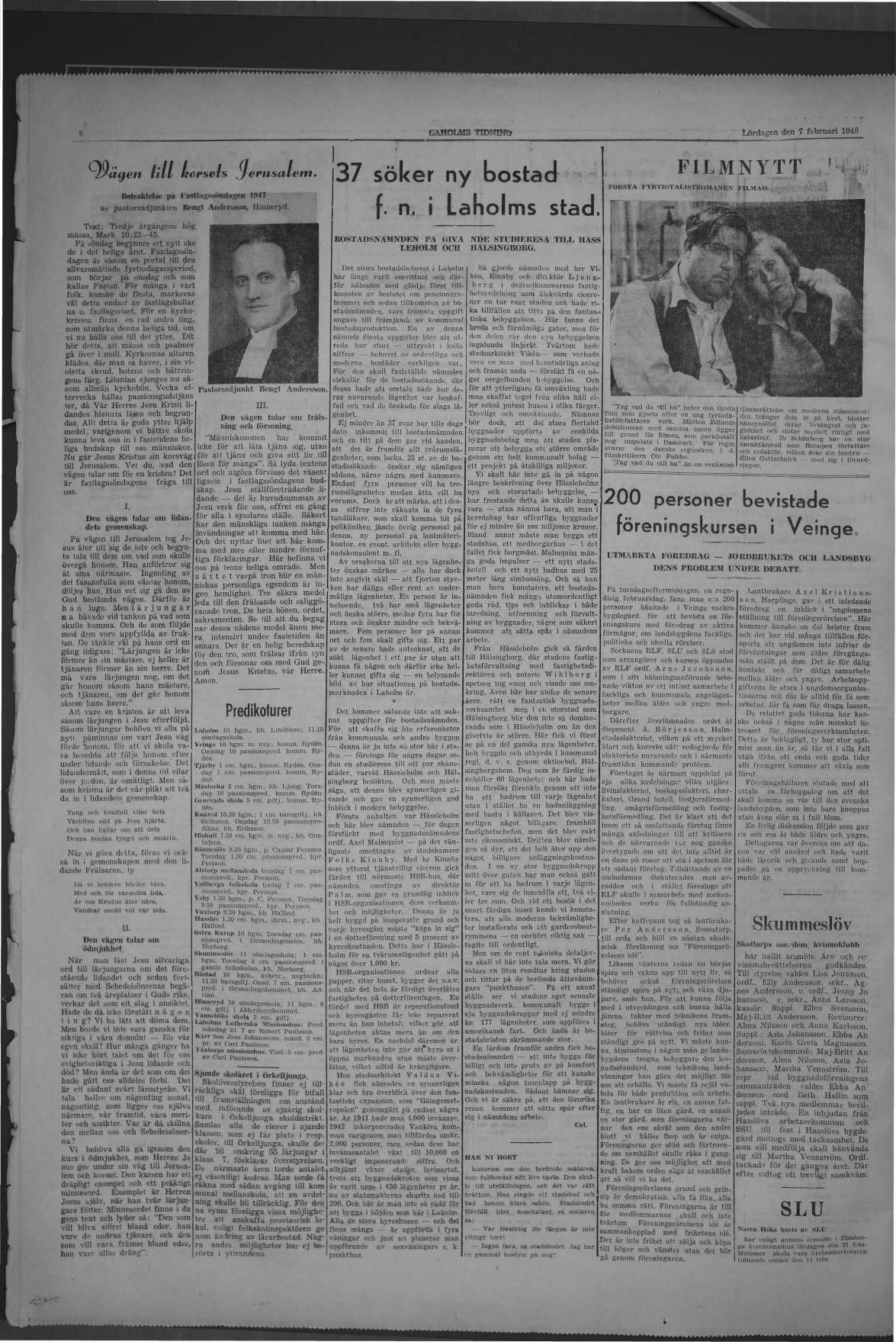 Laholms Tidning Lördag 7 februari 1948, sida 6