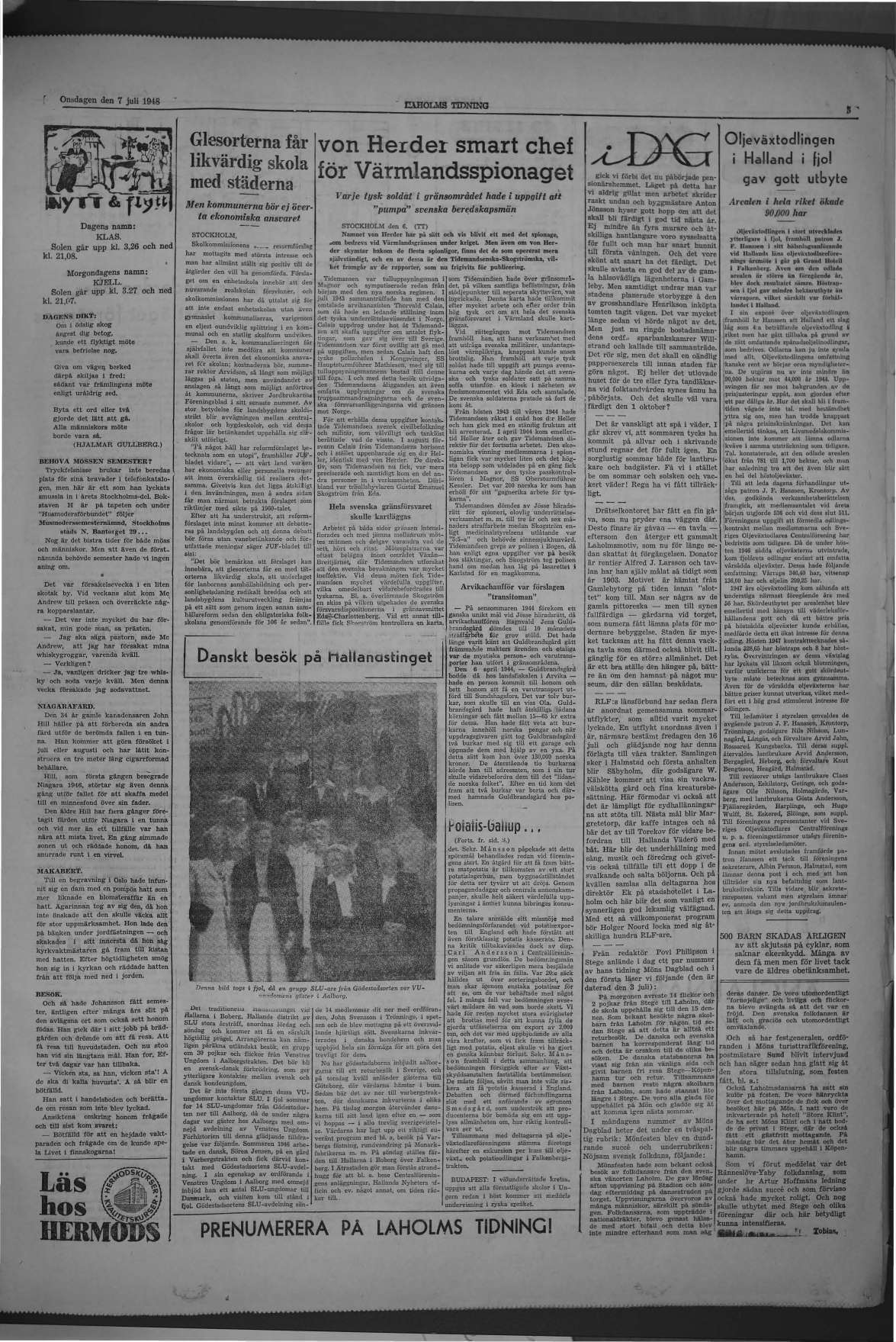 Laholms Tidning Onsdag 7 juli 1948, sida 5