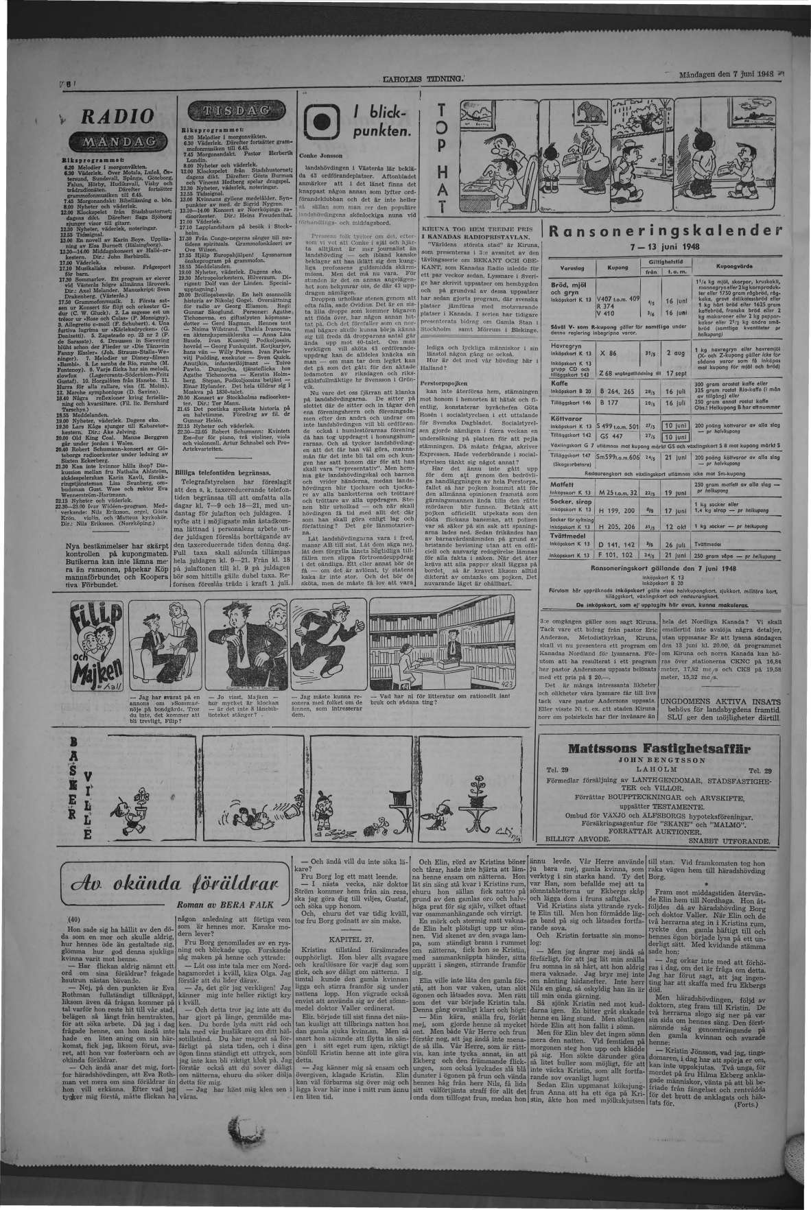 Laholms Tidning Måndag 7 juni 1948, sida 6