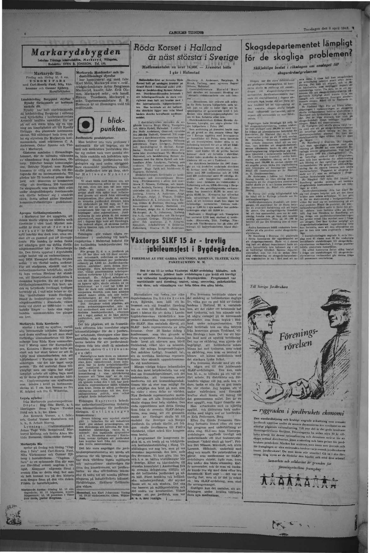 Laholms Tidning Torsdag 8 april 1948, sida 4
