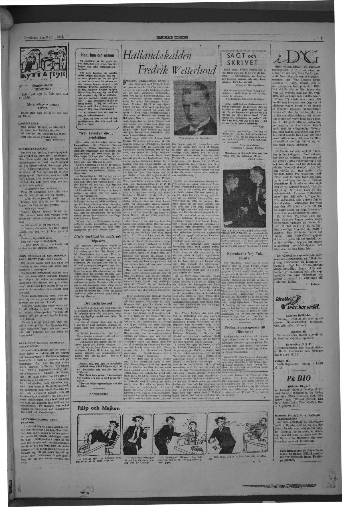 Laholms Tidning Torsdag 8 april 1948, sida 5