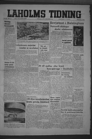 Förstasidan, Onsdag 8 december 1948
