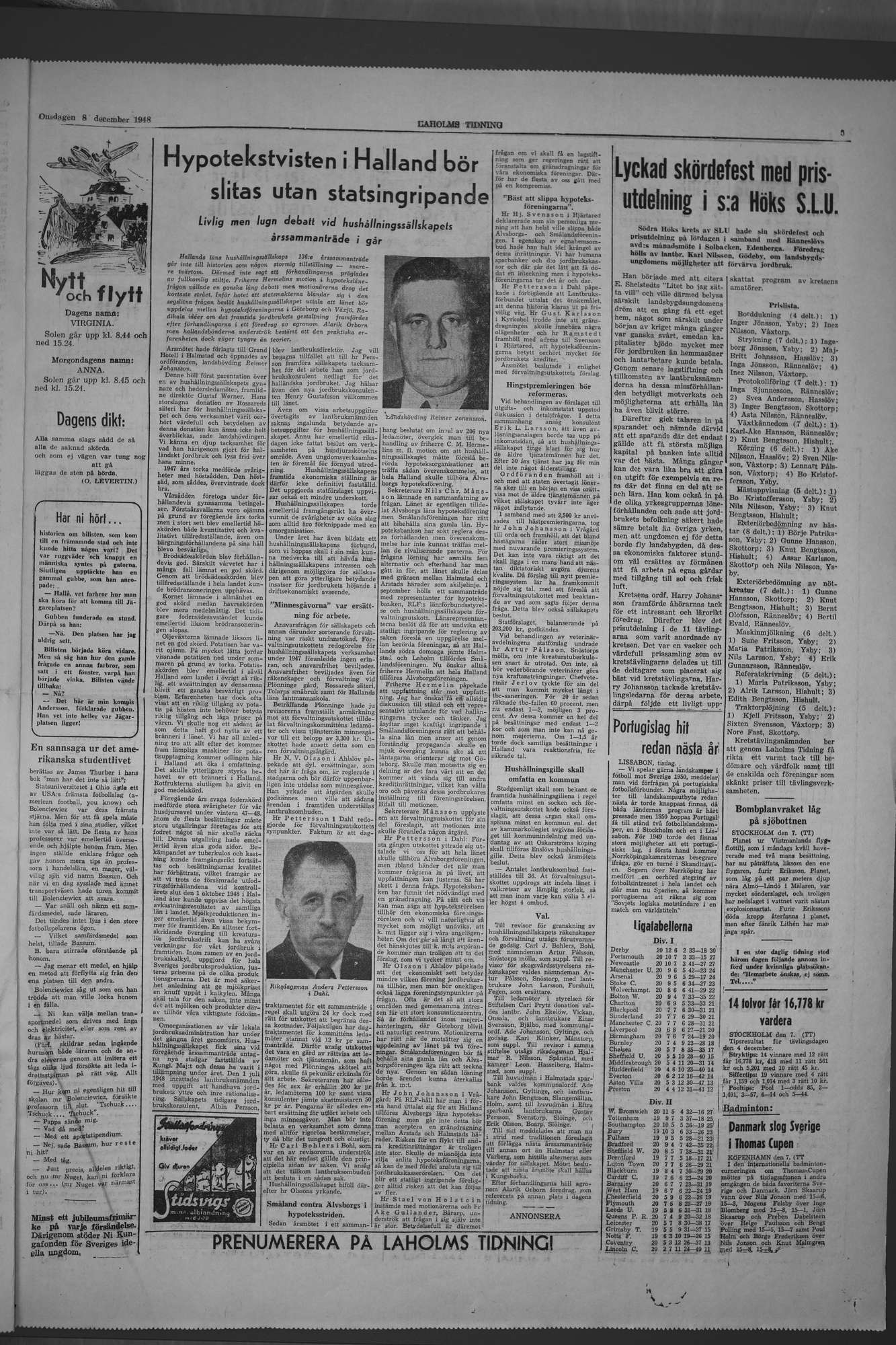 Laholms Tidning Onsdag 8 december 1948, sida 5