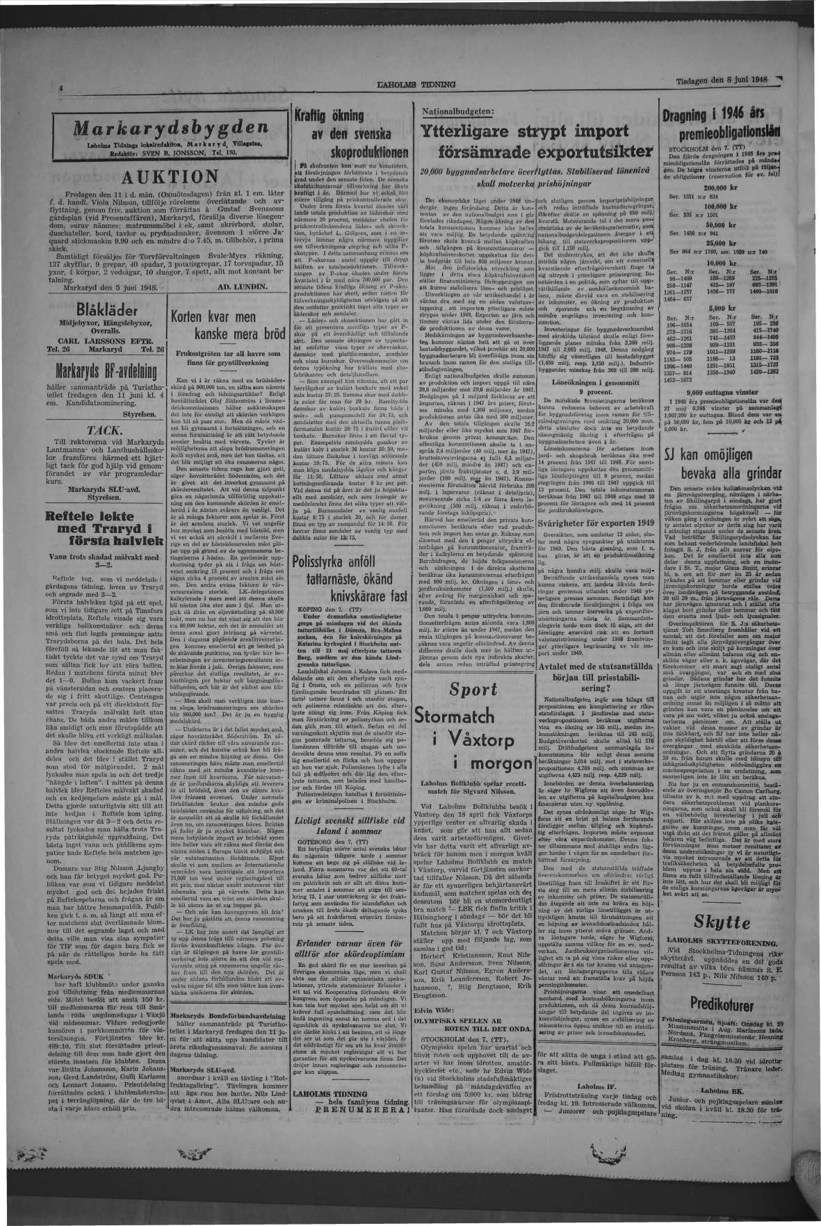 Laholms Tidning Tisdag 8 juni 1948, sida 4