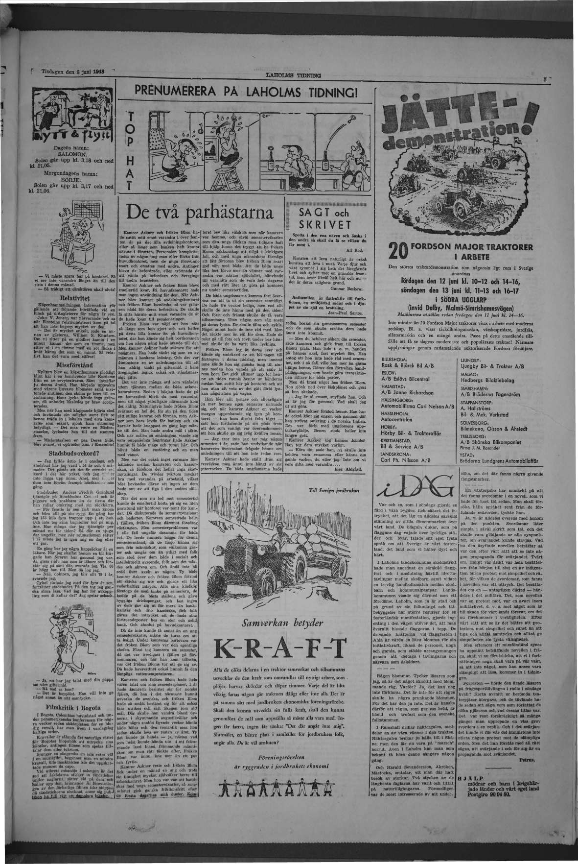 Laholms Tidning Tisdag 8 juni 1948, sida 5