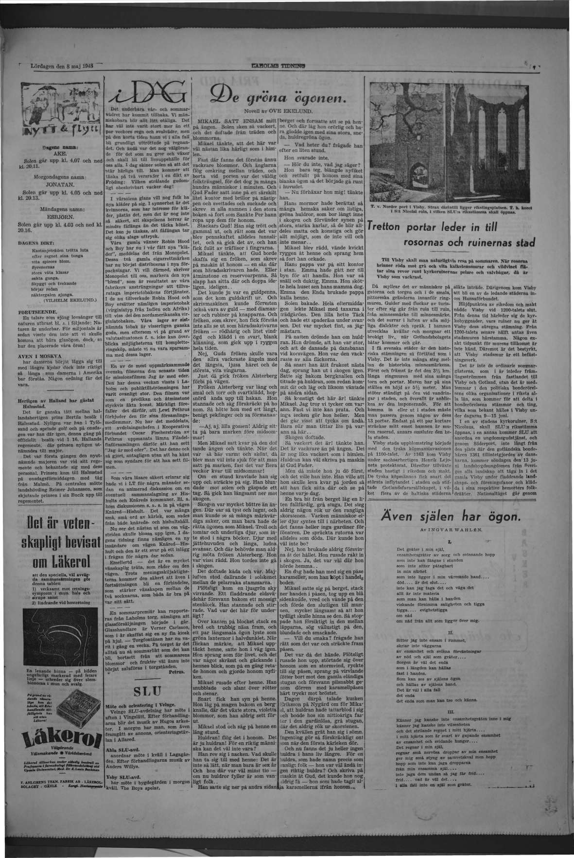 Laholms Tidning Lördag 8 maj 1948, sida 7