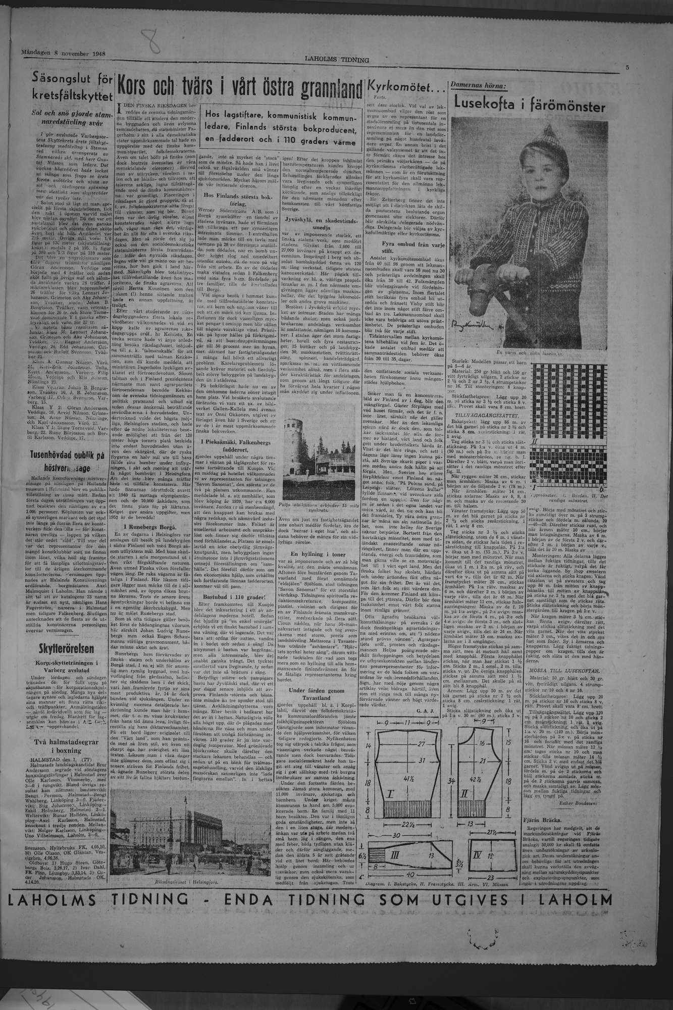 Laholms Tidning Måndag 8 november 1948, sida 5