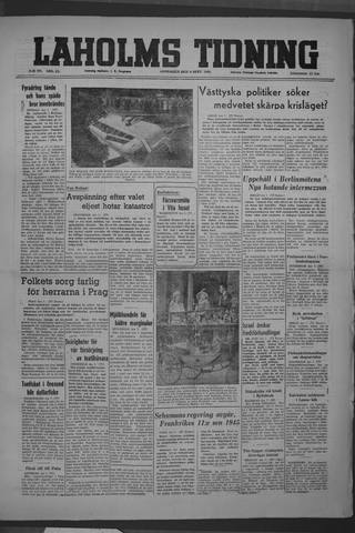 Förstasidan, Onsdag 8 september 1948