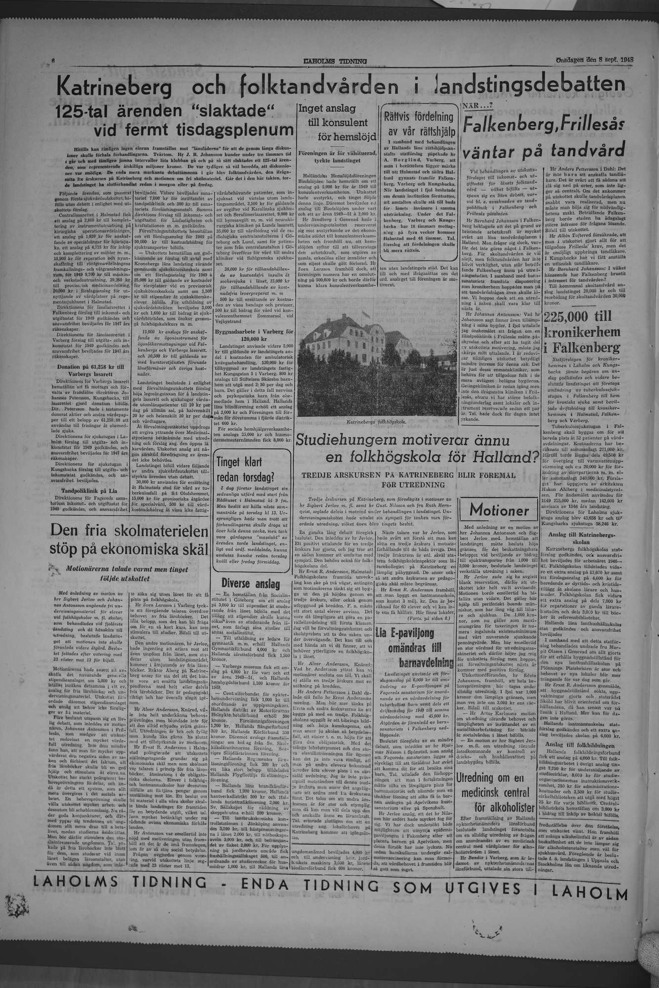 Laholms Tidning Onsdag 8 september 1948, sida 6