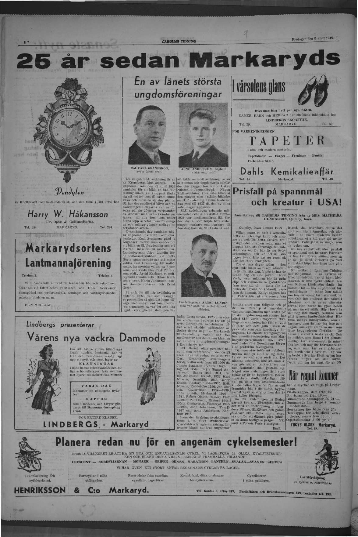 Laholms Tidning Fredag 9 april 1948, sida 4