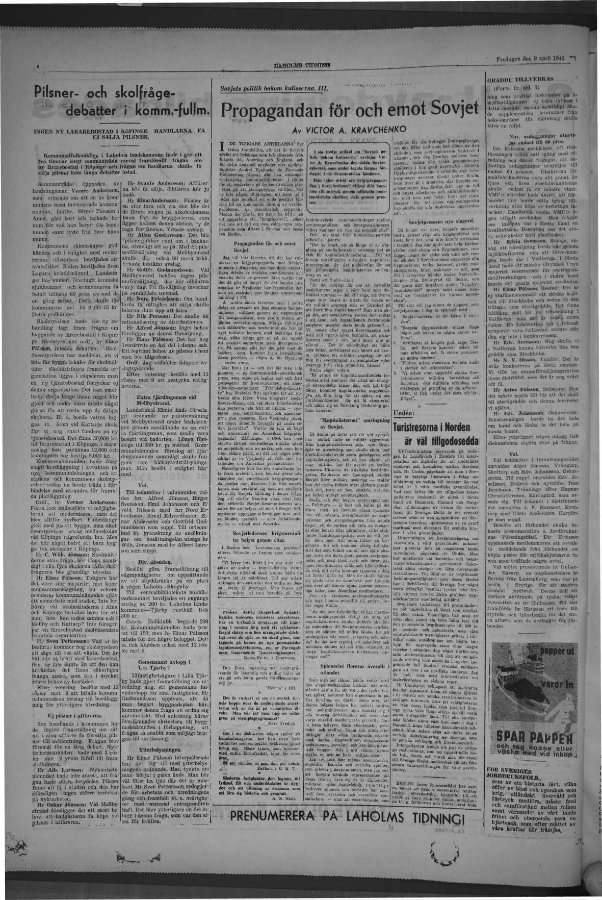 Laholms Tidning Fredag 9 april 1948, sida 6