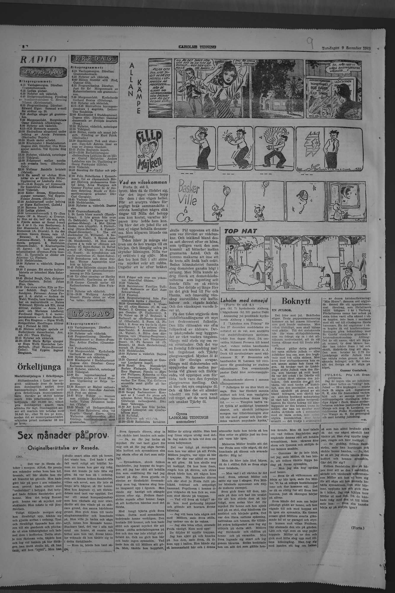 Laholms Tidning Torsdag 9 december 1948, sida 8