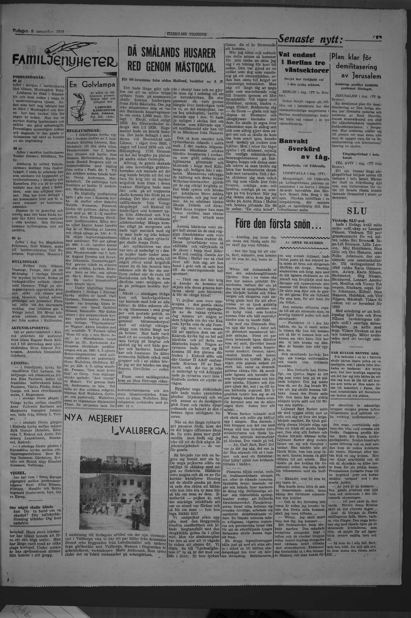 Laholms Tidning Tisdag 9 november 1948, sida 3