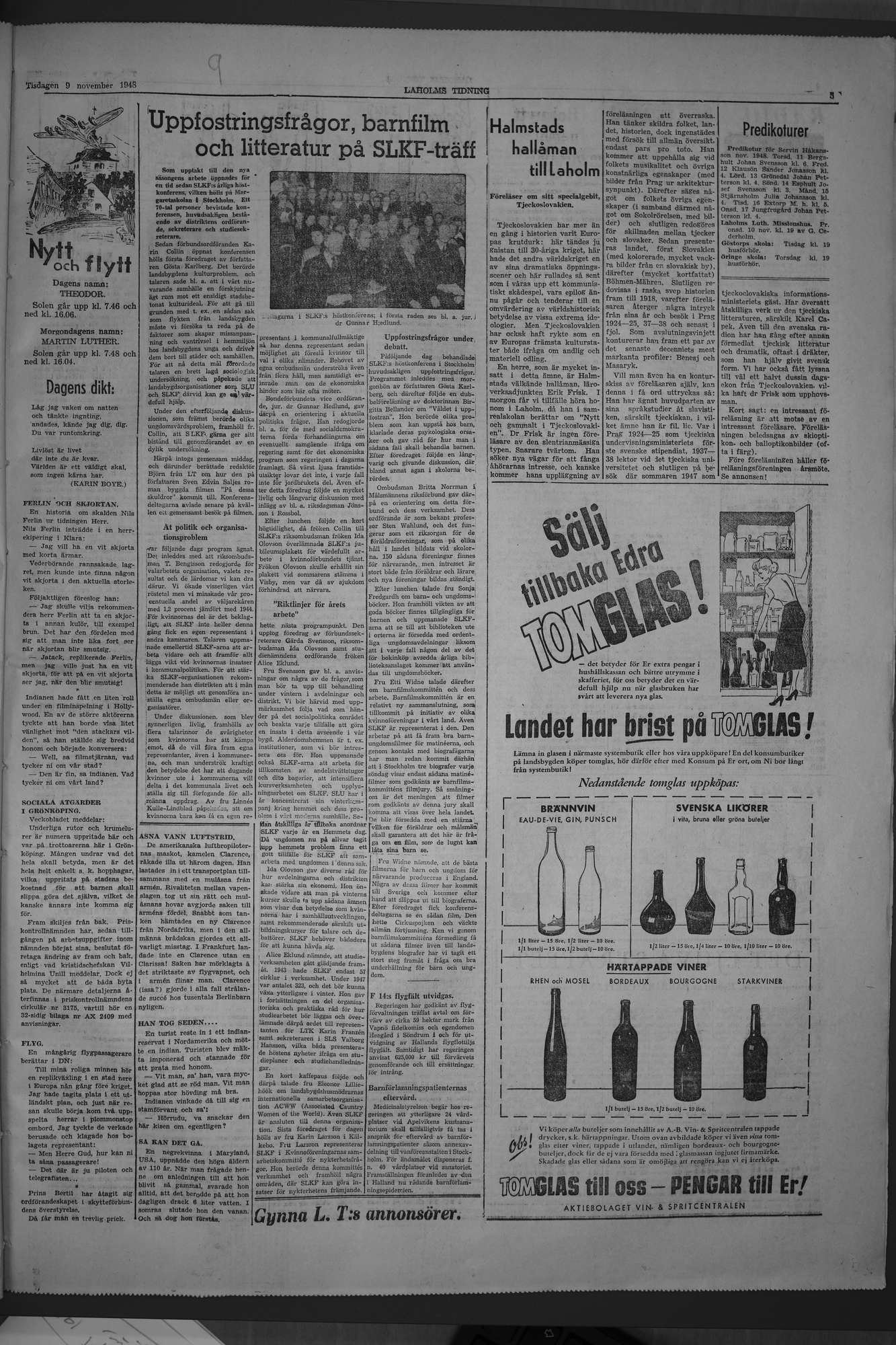Laholms Tidning Tisdag 9 november 1948, sida 5