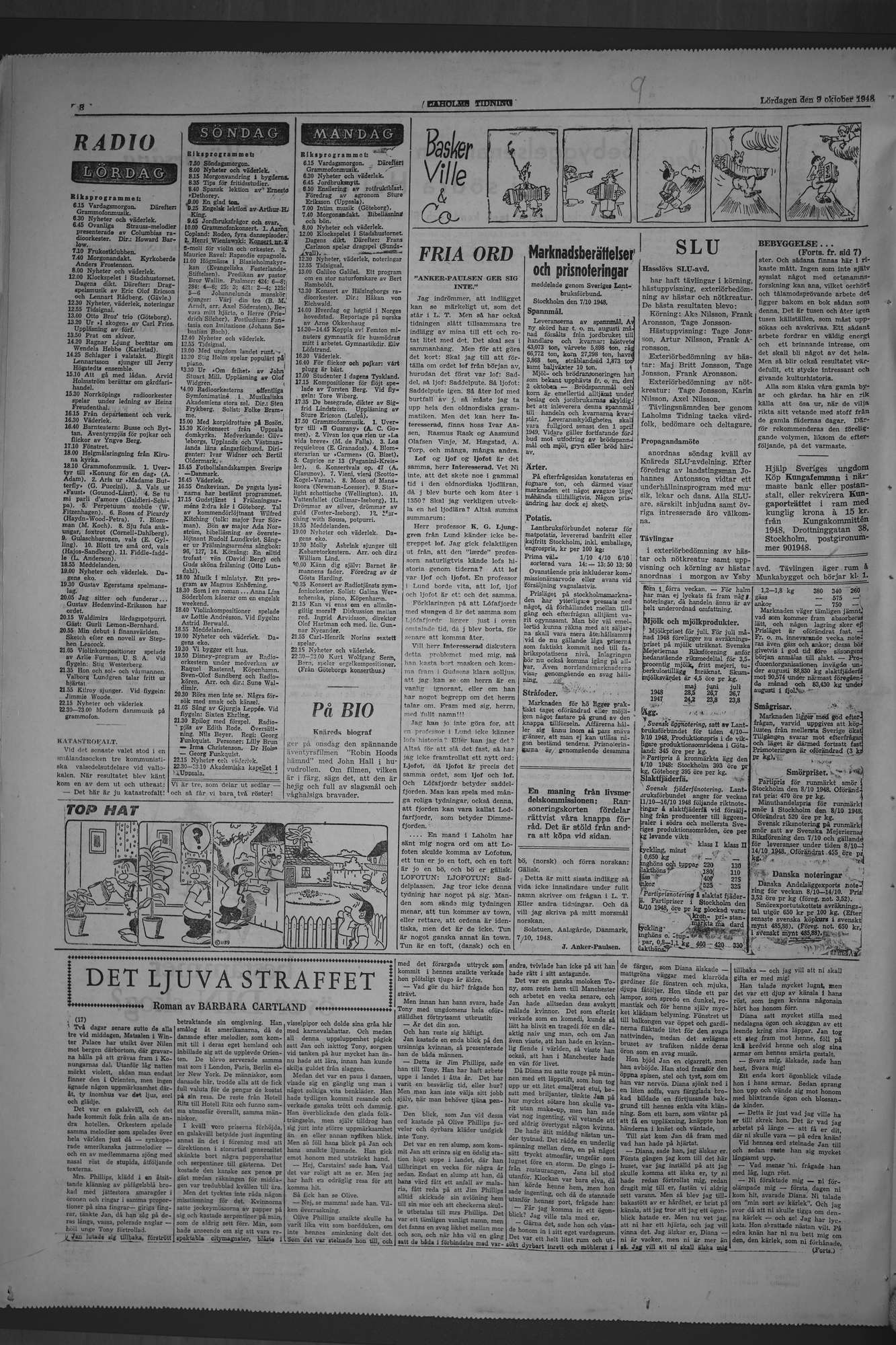 Laholms Tidning Lördag 9 oktober 1948, sida 8