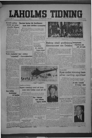 Förstasidan, Måndag 3 maj 1948