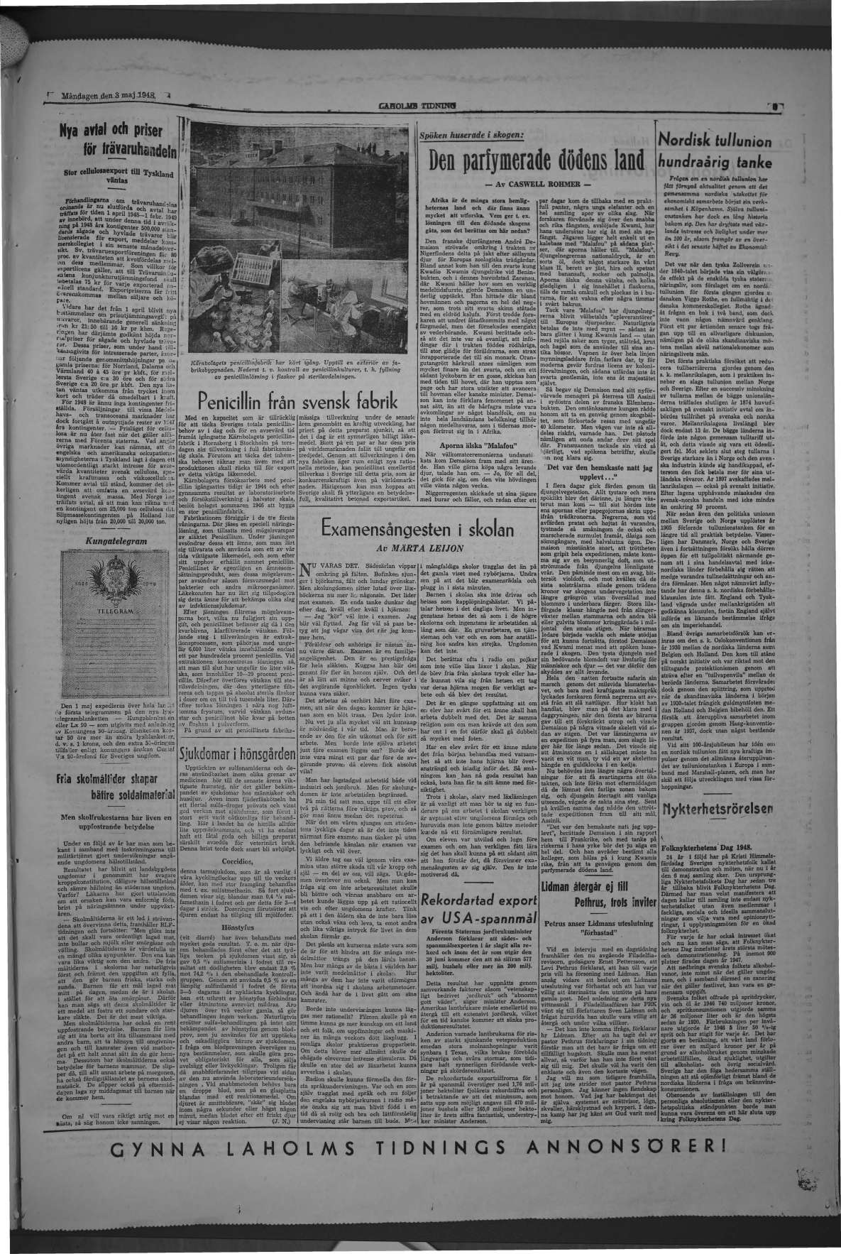 Laholms Tidning Måndag 3 maj 1948, sida 5