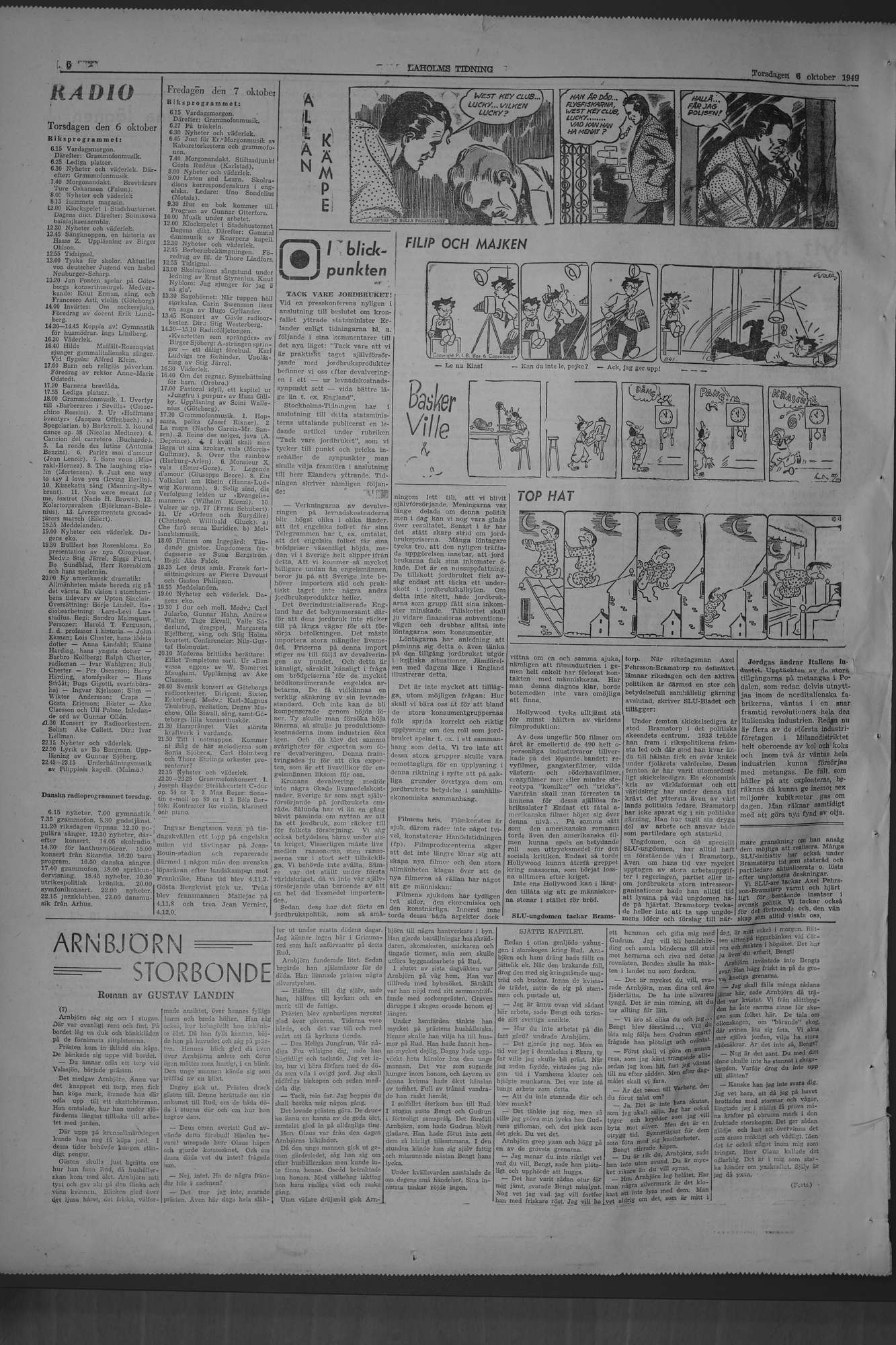 Laholms Tidning Torsdag 6 oktober 1949, sida 6